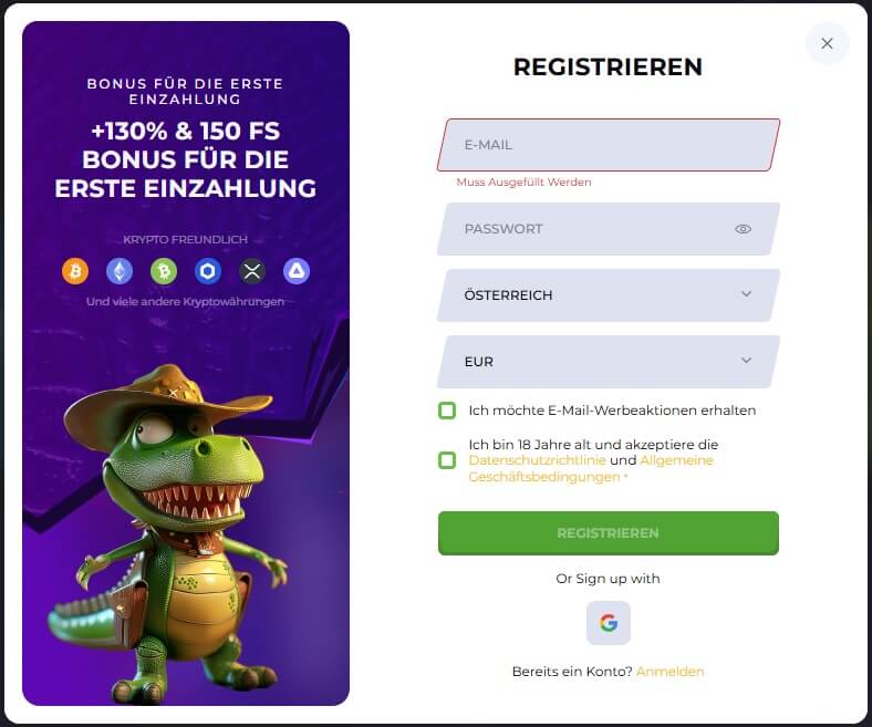 Die 11 Croco Registrierung ist schnell erledigt