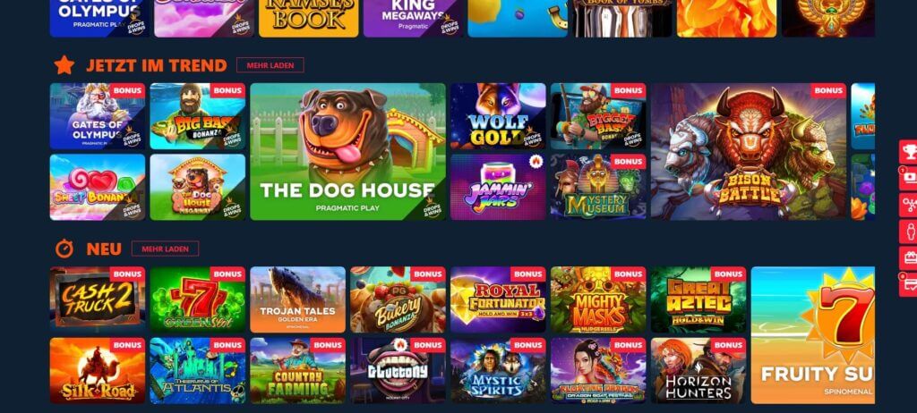 Im 1ClickWin Casino kommen Sie in den Genuss von 4000+ Spielen