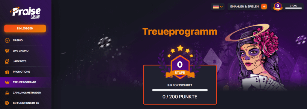 Treueprogramm im Praise Casino