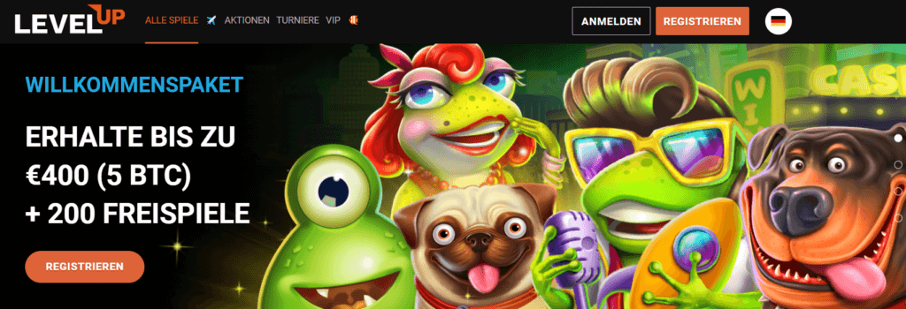 Großzügiges Willkommensangebot bei LevelUp