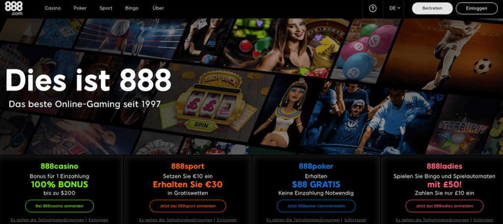 Willkommensangebot & Promotionen von 888 Casino 
