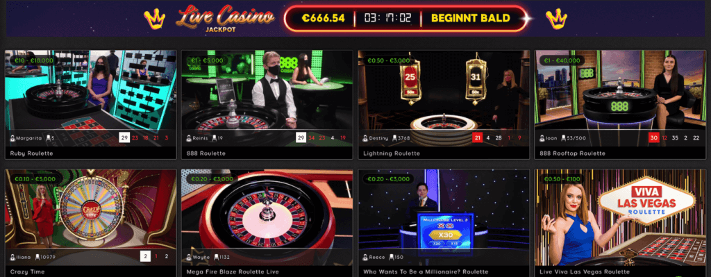 Live Casino bei 888