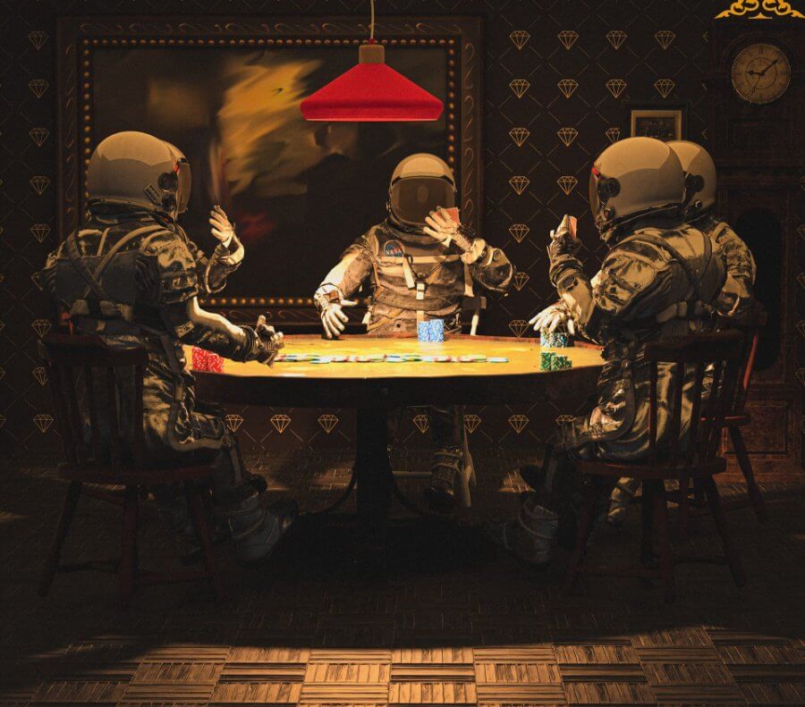 Astronauten beim Pokern