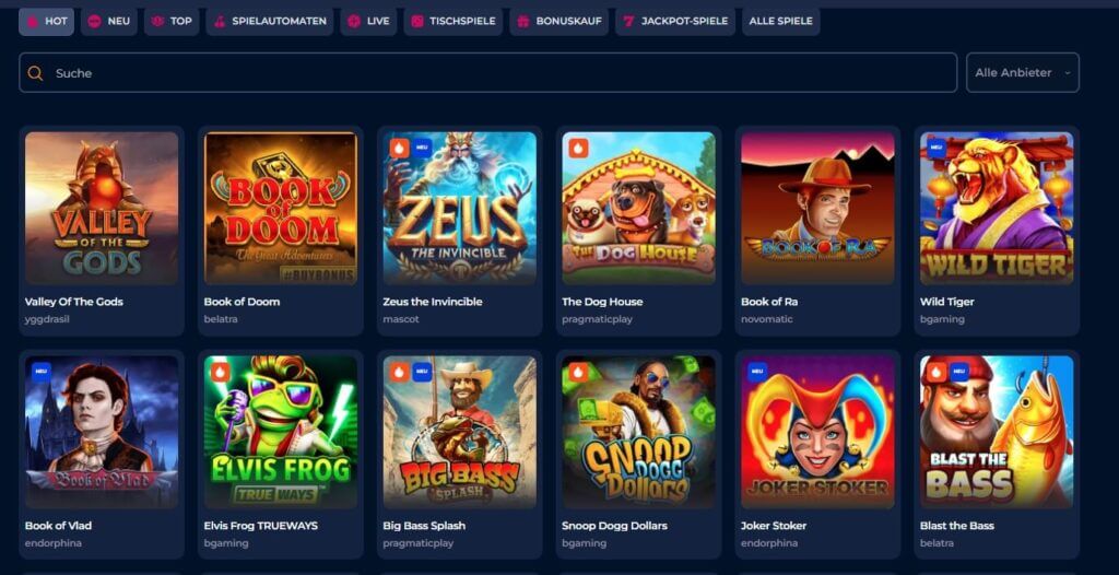 Slots im Axe Casino