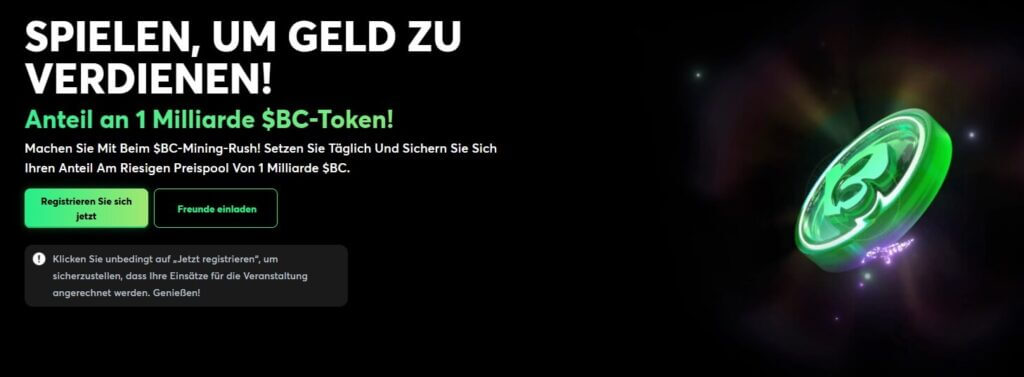 Eine Milliarde $ BC-Token & ein Porsche