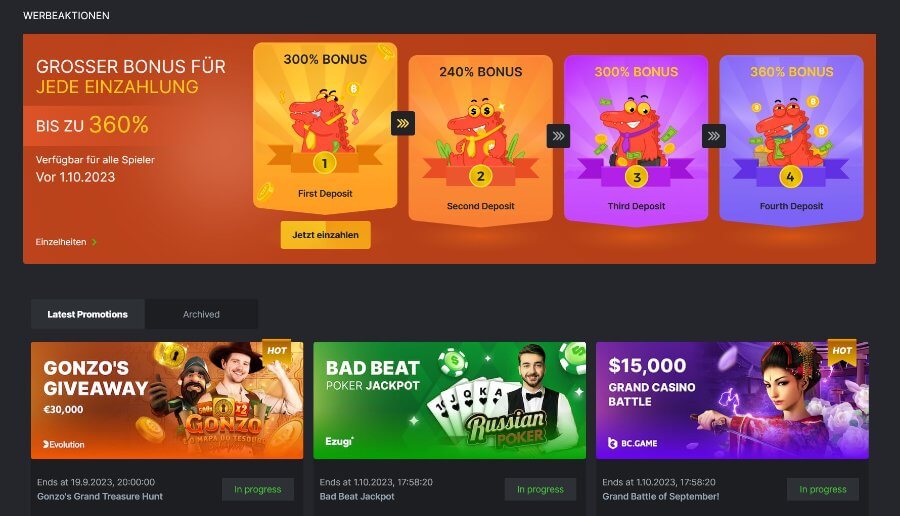 Die BC.Game Casino Bonusangebote