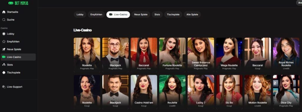 Betninja Live Casino