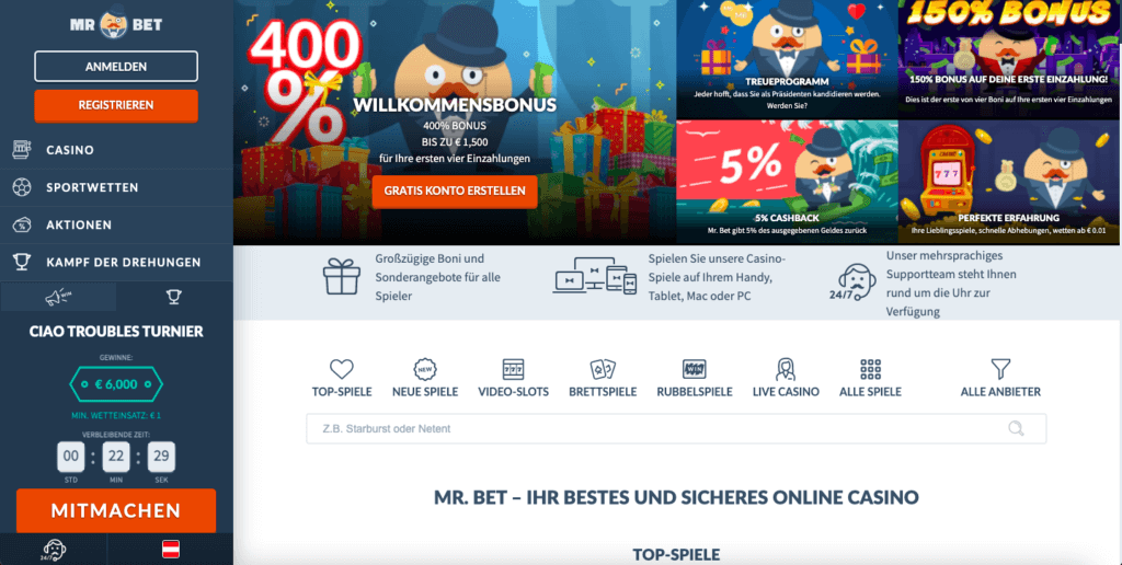 Willkommensbonus bei MrBet