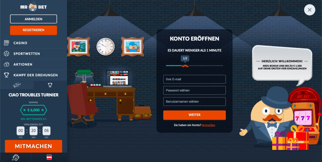 Anmeldung bei MrBet