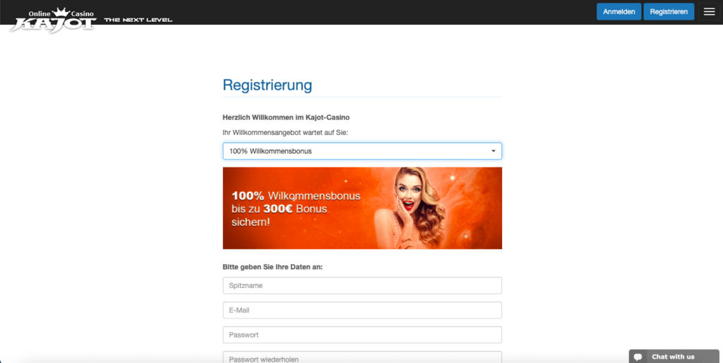 Registrierung im Kajot Casino