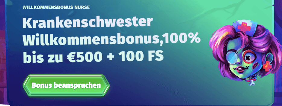Krankenschwester Willkommensbonus Casombie