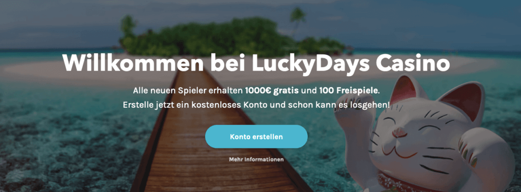 Willkommenspaket bei LuckyDays