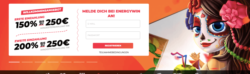 Willkommensangebot Energywin Casino