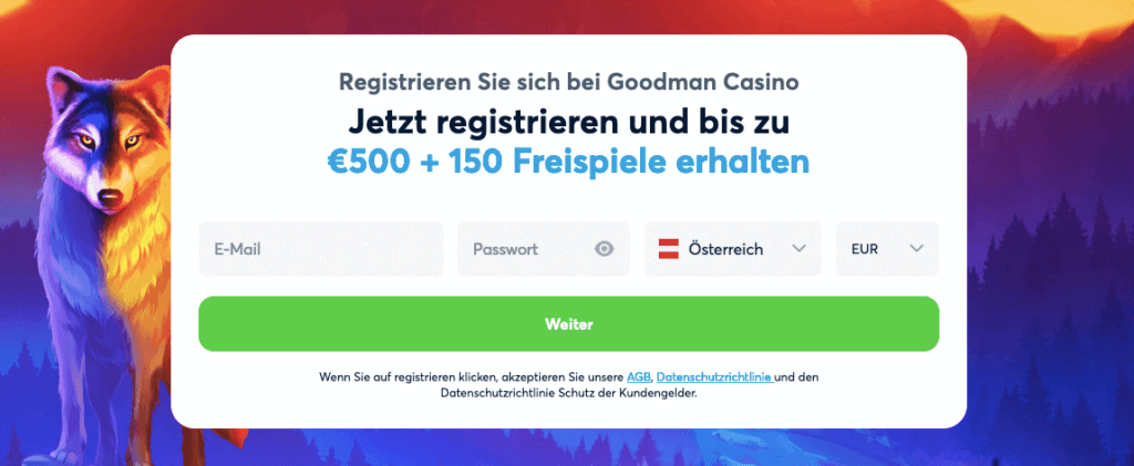 Neukundenbonus beim Goodman Casino