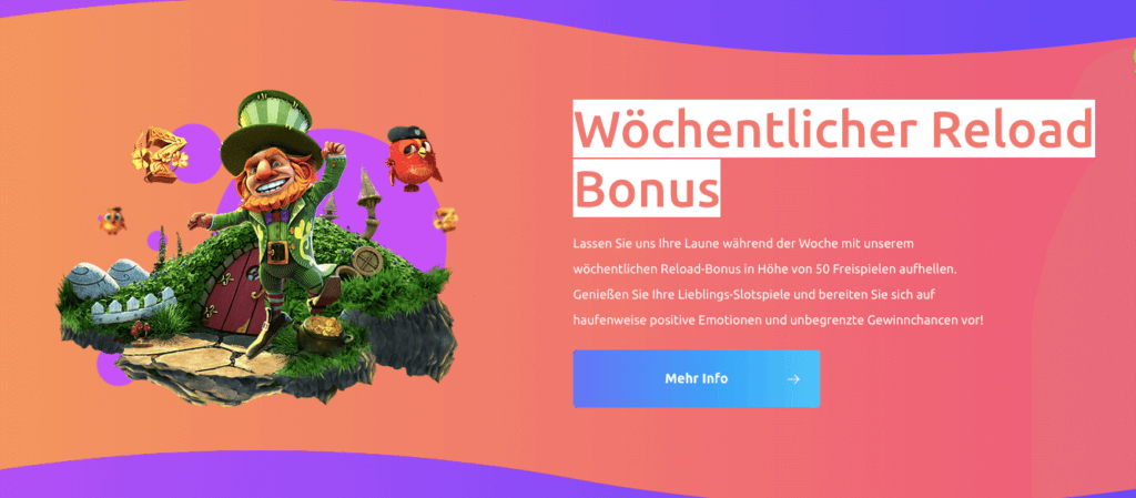 Wöchentlicher Reload Bonus bei Cadoola