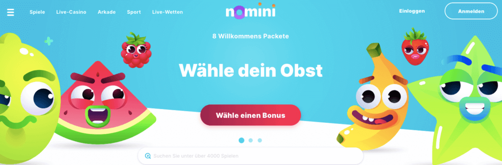 Wählen Sie Ihr Willkommenspaket bei Nomini