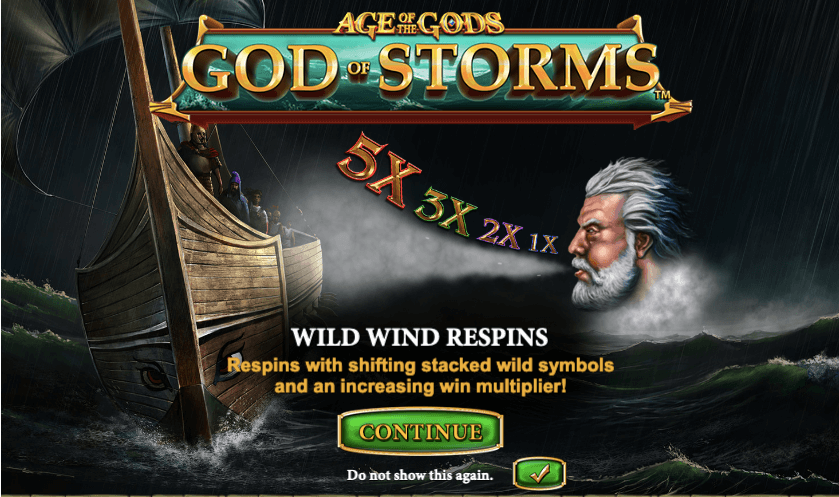 God of Storms Startbildschirm