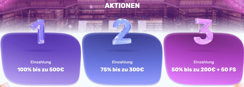 In 1..2..3 Einzahlungen zu bis zu 1000 Euro bei Slotspalace