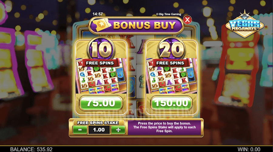 Bonuskauf bei Vegas Megaways