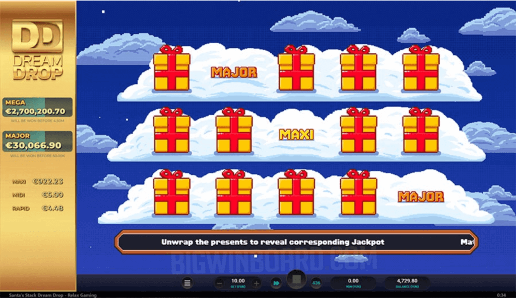 Dream Drop Feature bei Santa's Stack Dream Drop