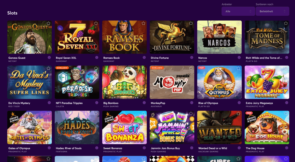 Tolle Slots, tolle Komfortfunktionen