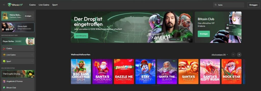BitcoinVIP Casino Startseite