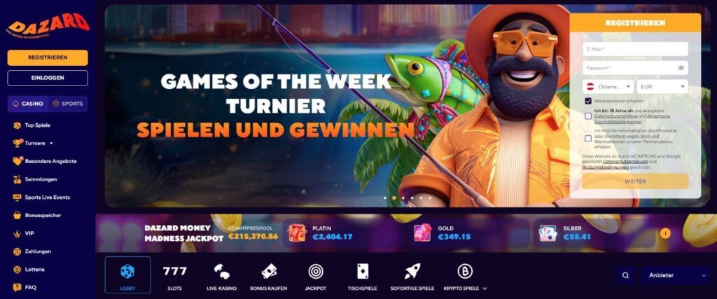 Dazard Casino Startseite