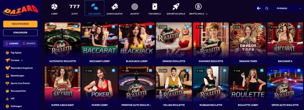 Dazard Live Casino