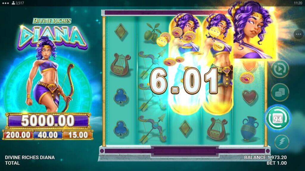 Der Divine Riches Diana Slot zahlt in beide Richtungen aus