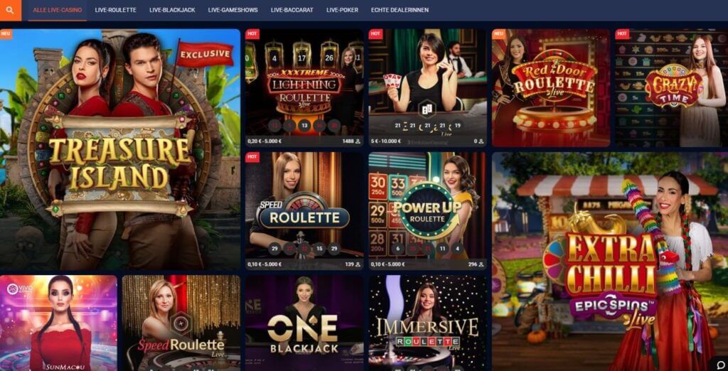 Live-Casino-Spiele bei Dream.bet