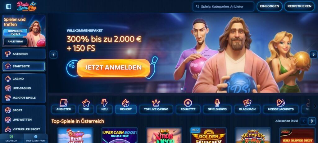 Die Dude Spin Webseite hat sich The Big Lebowski zum Thema gemacht