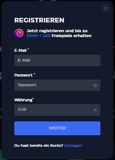 Anmeldung bei Gioo Casino