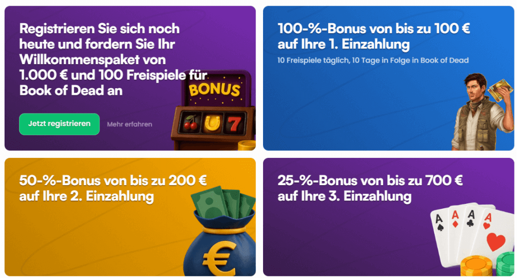 Willkommenspaket bei InstaSpin