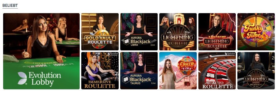 Live-Casino-Spiele bei Ivibet