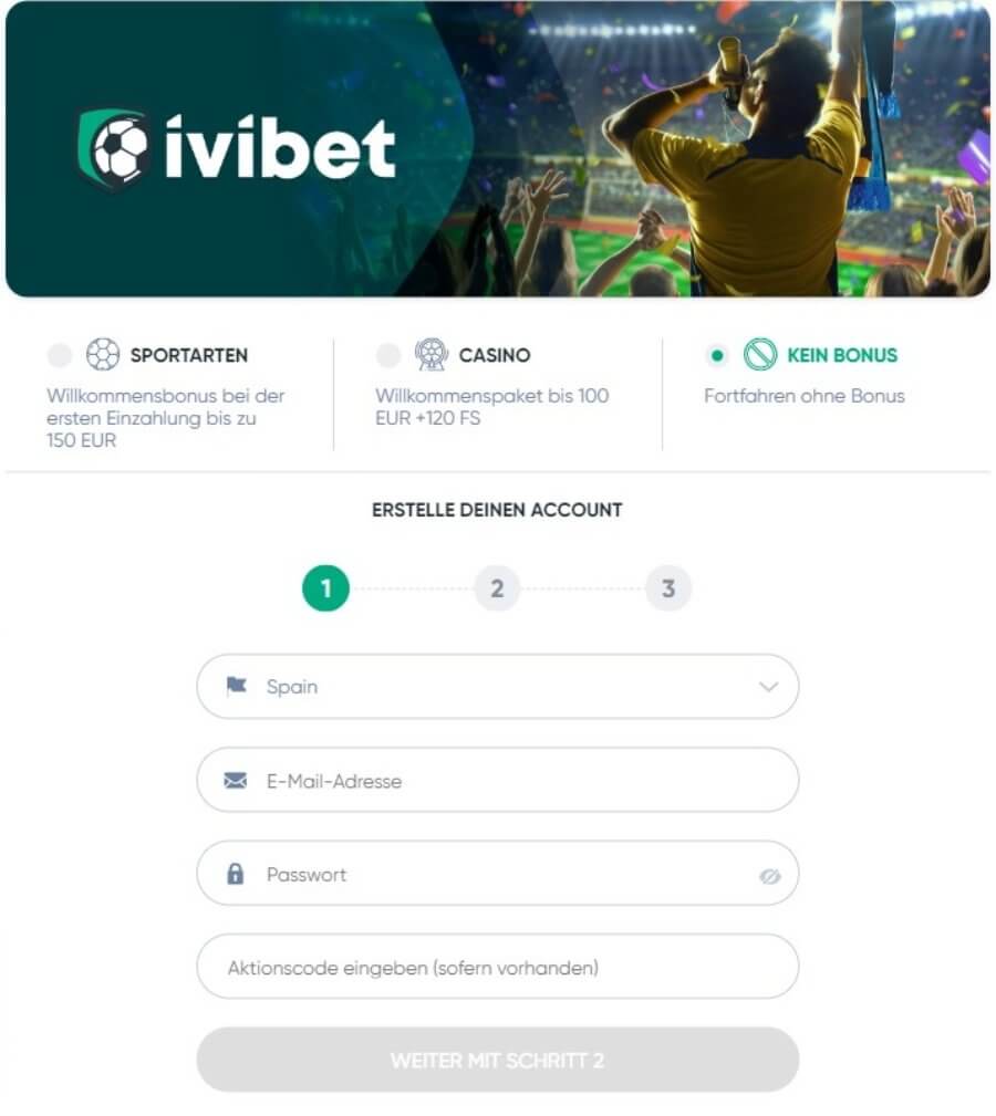 Regisrtierung bei Ivibet