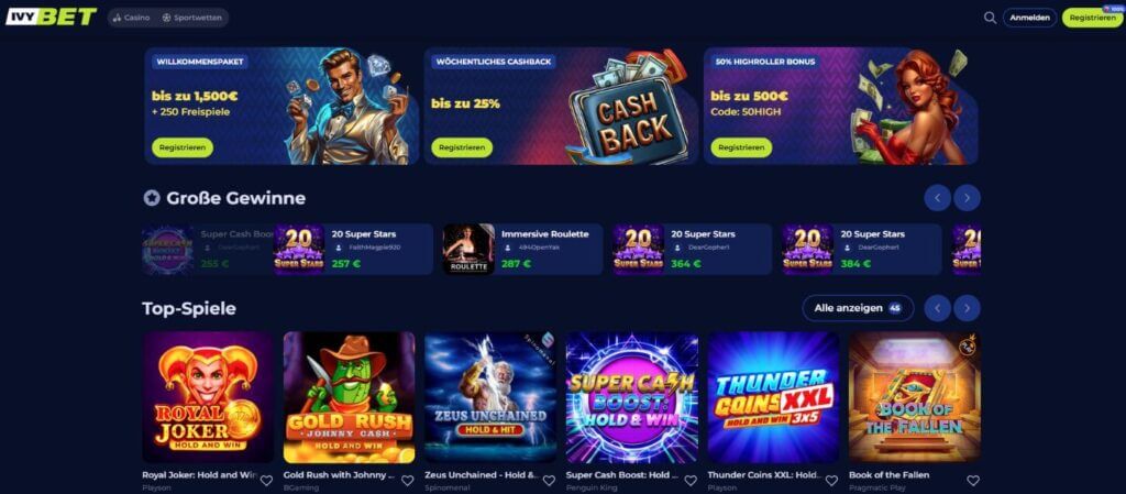 Ivybet Casino Seite