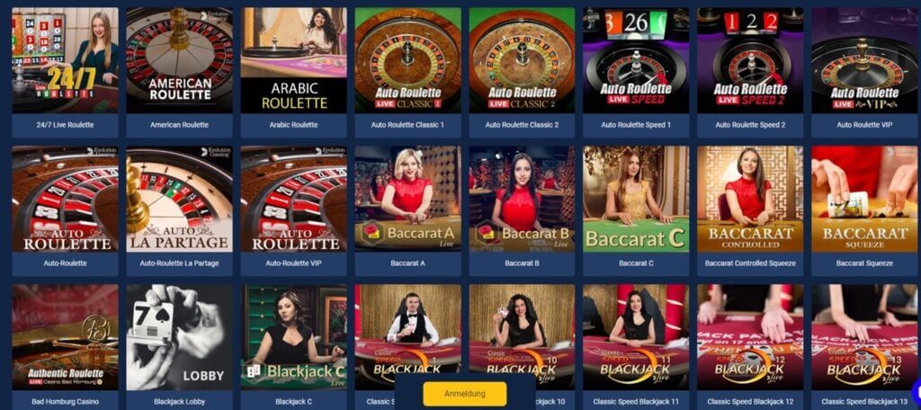 Live Casino bei Jackpoty