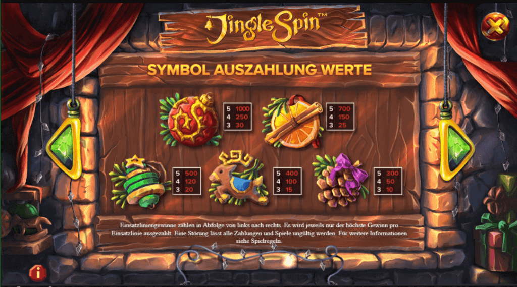 Jingle Spin Auszahlungstabelle