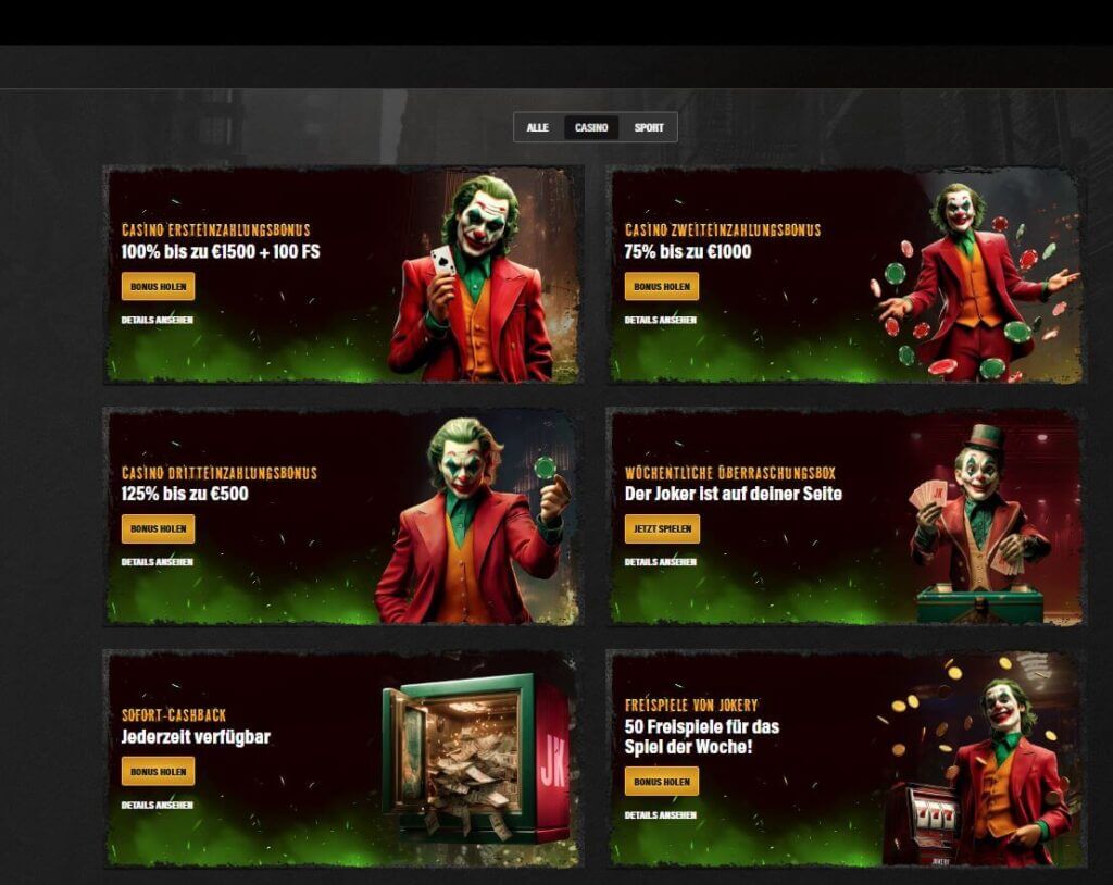 Jokery Casino Bonusaktionen