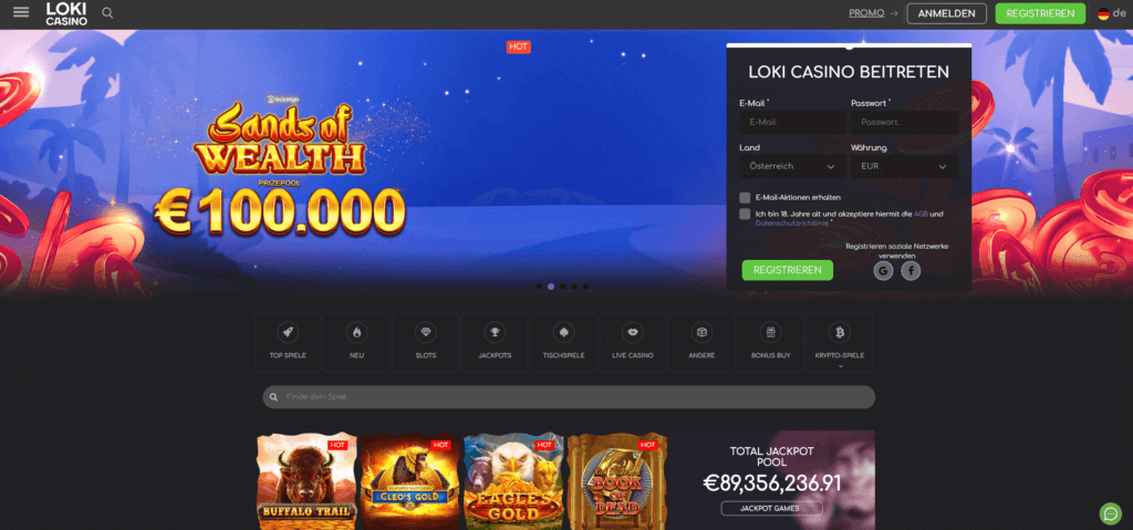 LOKI Casino Homepage
