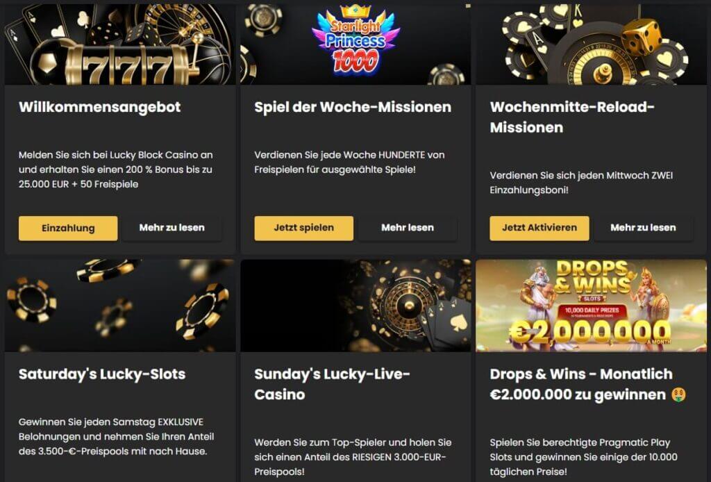 Lucky Block Casino Aktionen