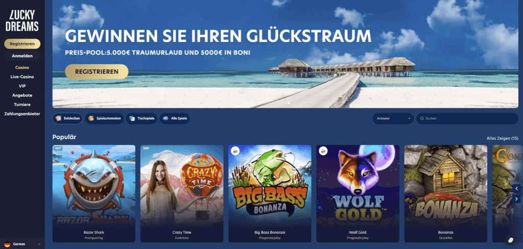 LuckyDreams Casino Startseite