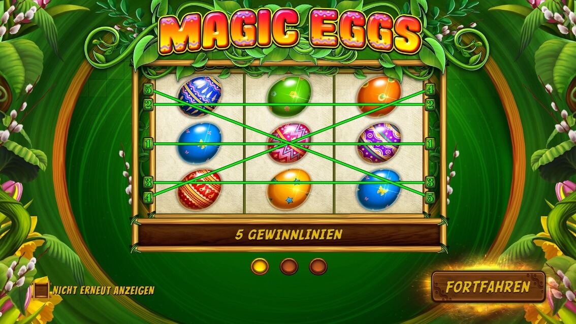 Gewinnlinien bei Magic Eggs
