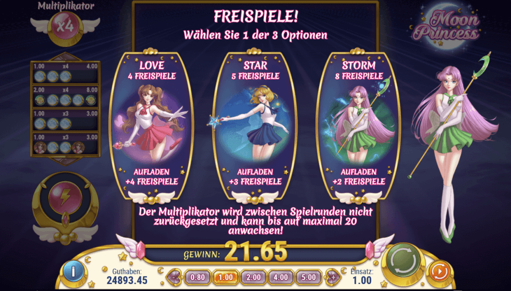 Moon Princess Free Spins