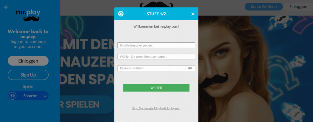 Mr Play - Registrieren