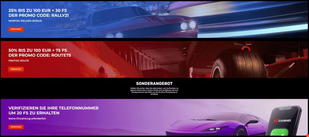 Reload-Boni und Freispiele