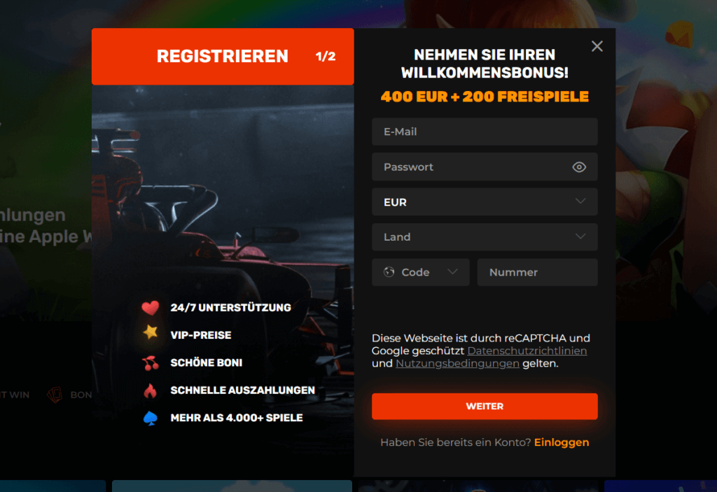 Einfach im N1 Online-Casino registrieren