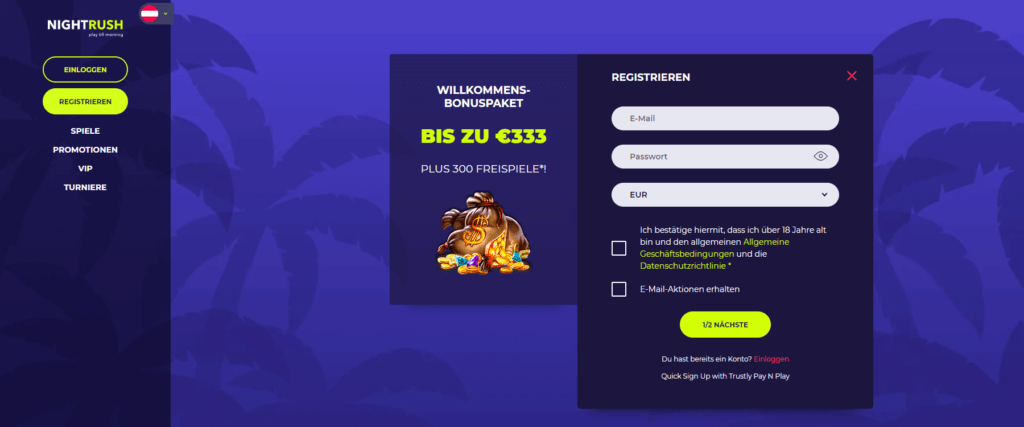 Nightrush - Registrieren