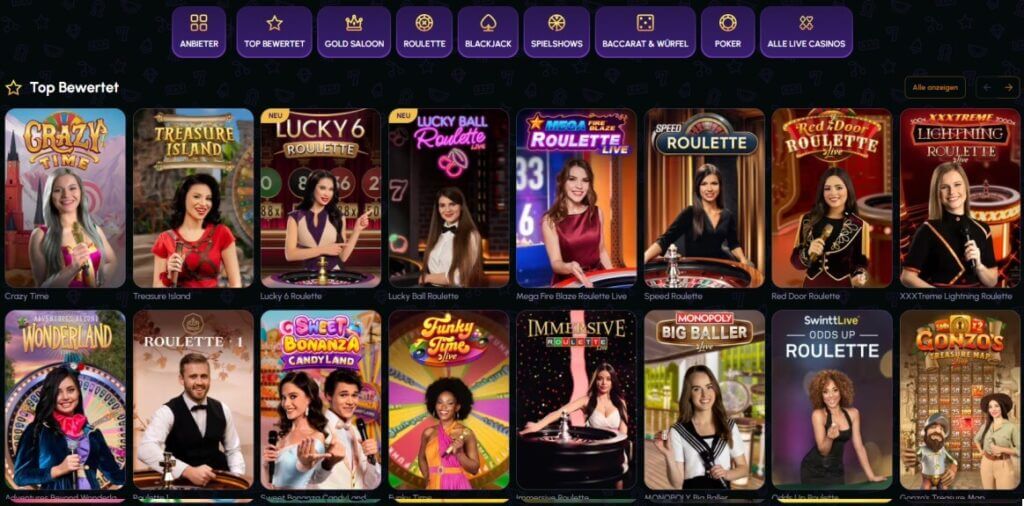 Live-Casino bei NovaJackpot