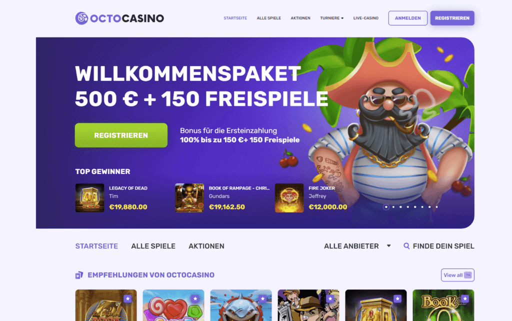 Willkommen im Octocasino